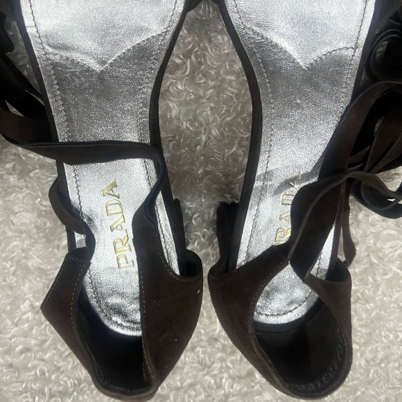 Prada brown suede platforms - Picture 2 of 12